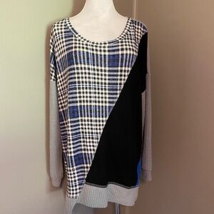Cato Sz 14-16 Plaid and Color block Sweater
